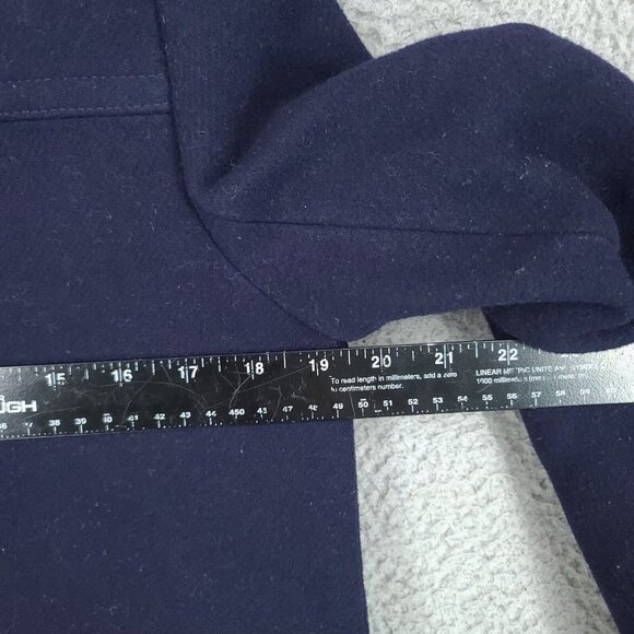 J Crew Jacket Womens 6 Blue Parka Full Zip 50% Wool Winter Heavy Hooded - Picture 6 of 14